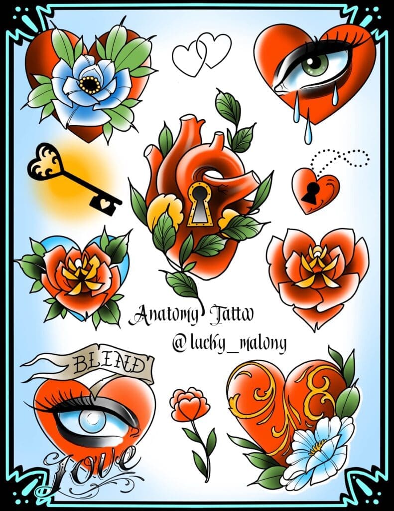 Valentines Day Tattoos by Lucky Malony
