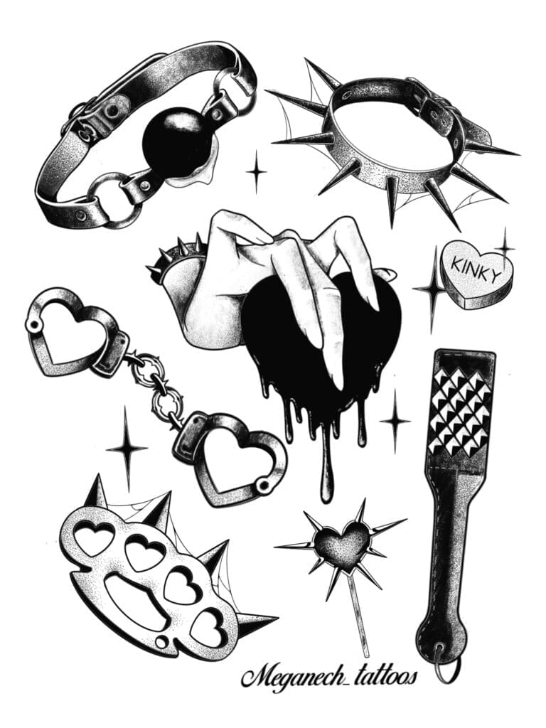 Valentines Day Black and Grey Tattoo Art
