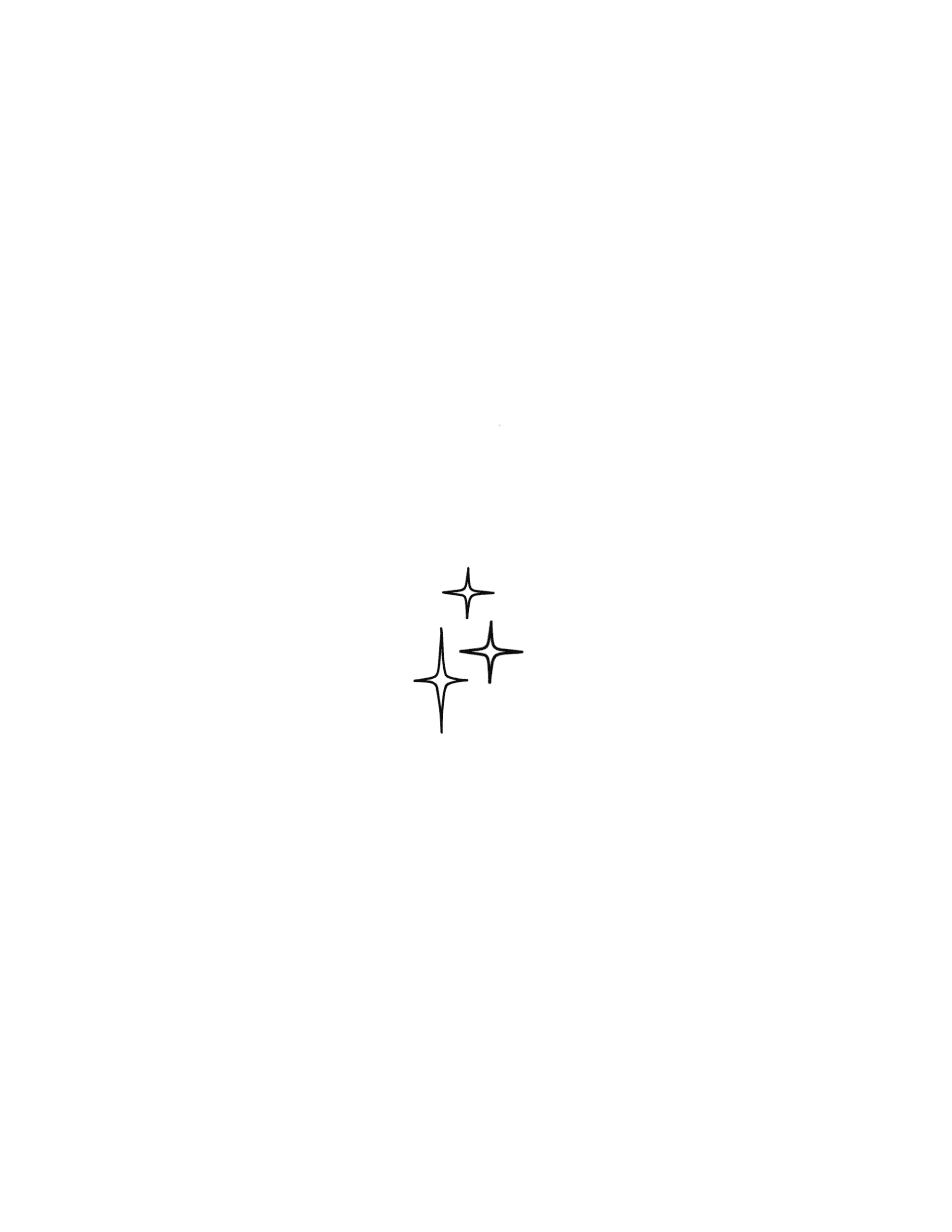 3 Star Cluster Gap Filler Tattoo