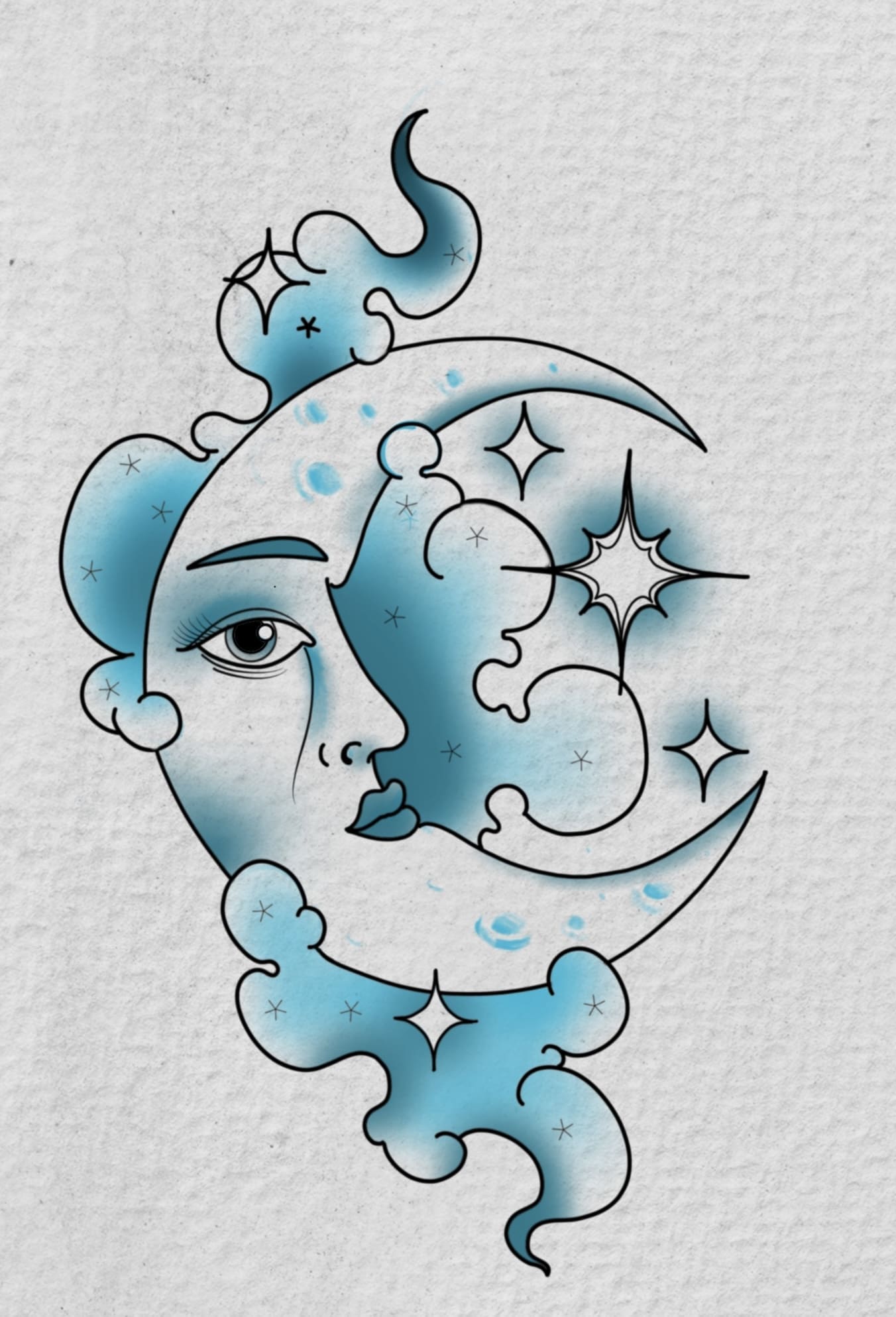 Crescent Moon Face