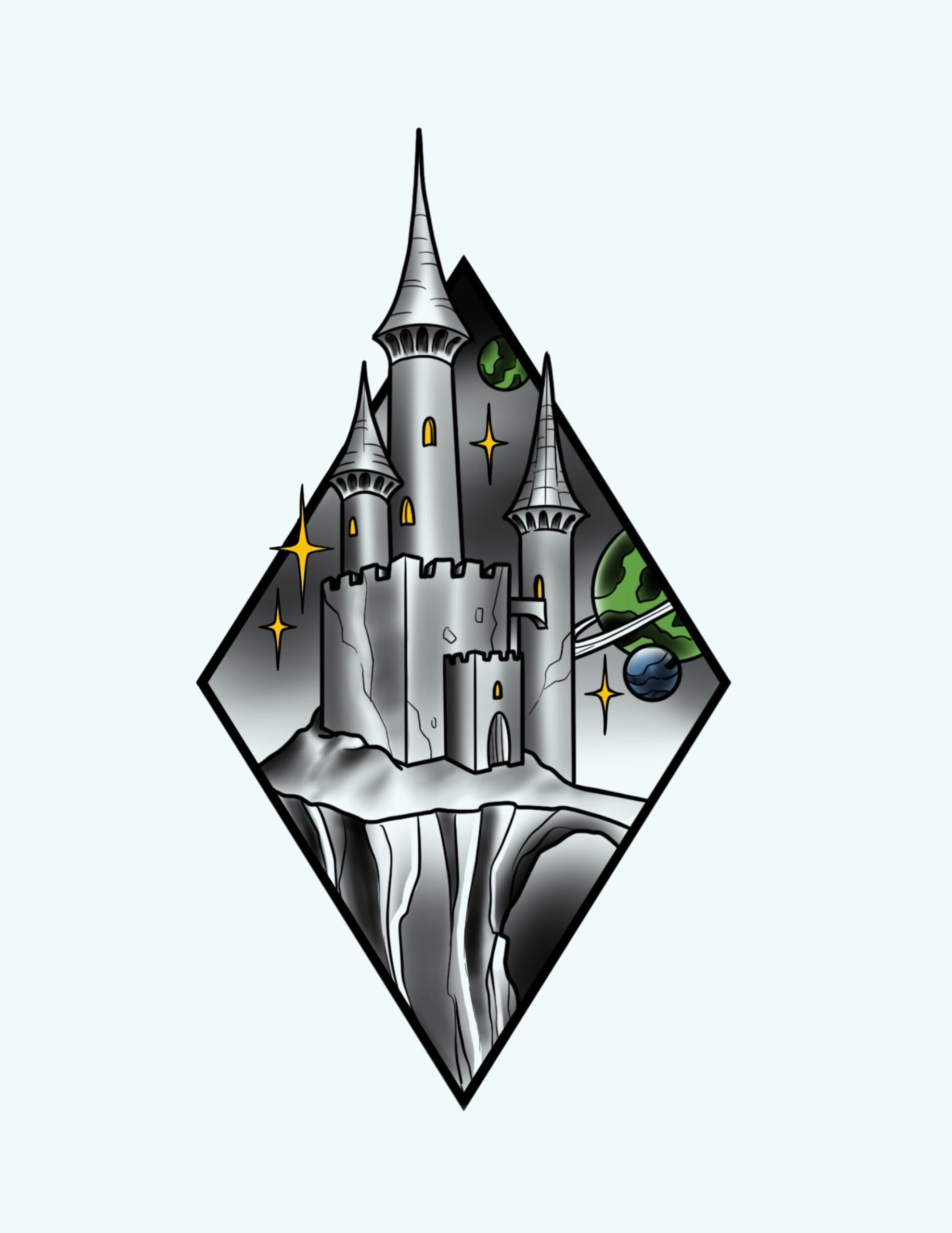 Dark Fantasy Neotraditional Space Wizard’s Castle