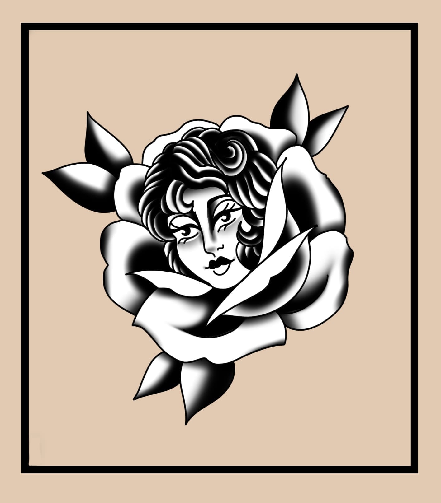 Lady Head In Rose
