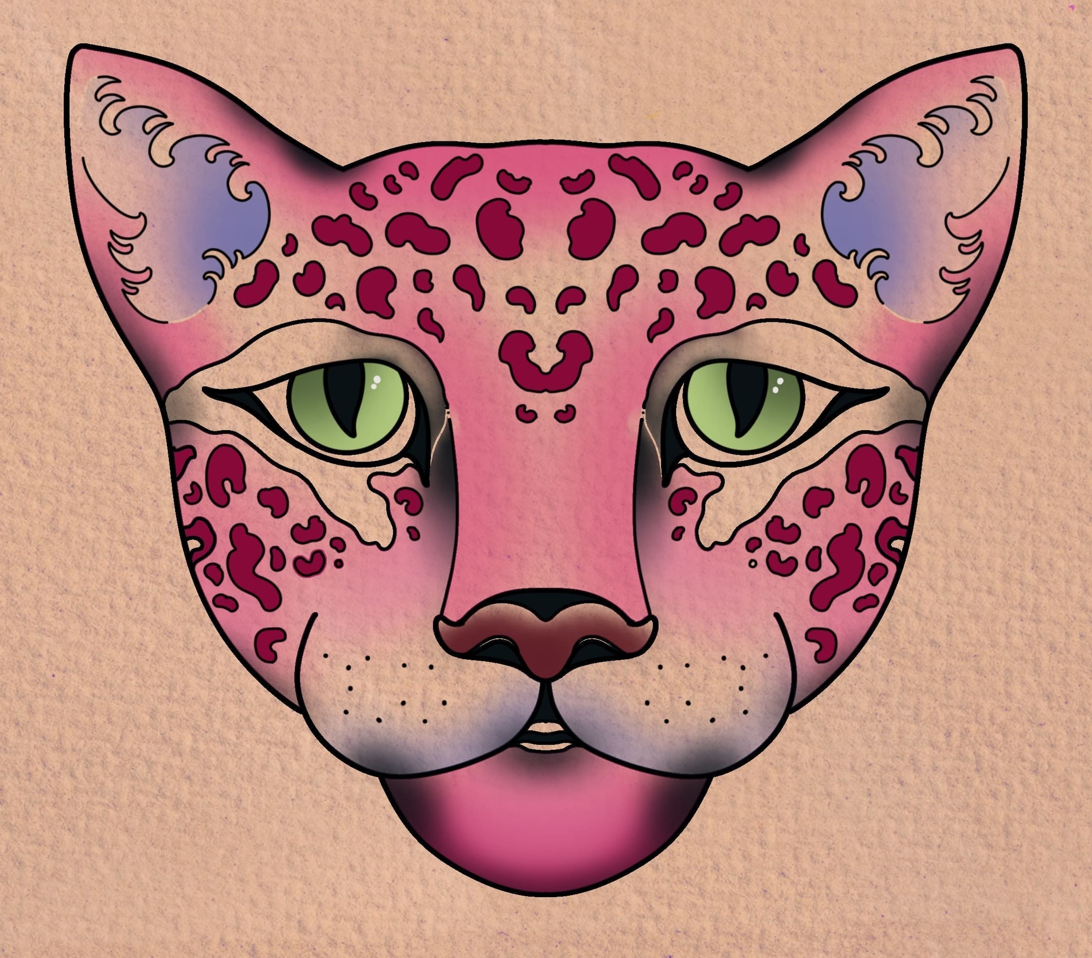 Pink Leopard Head