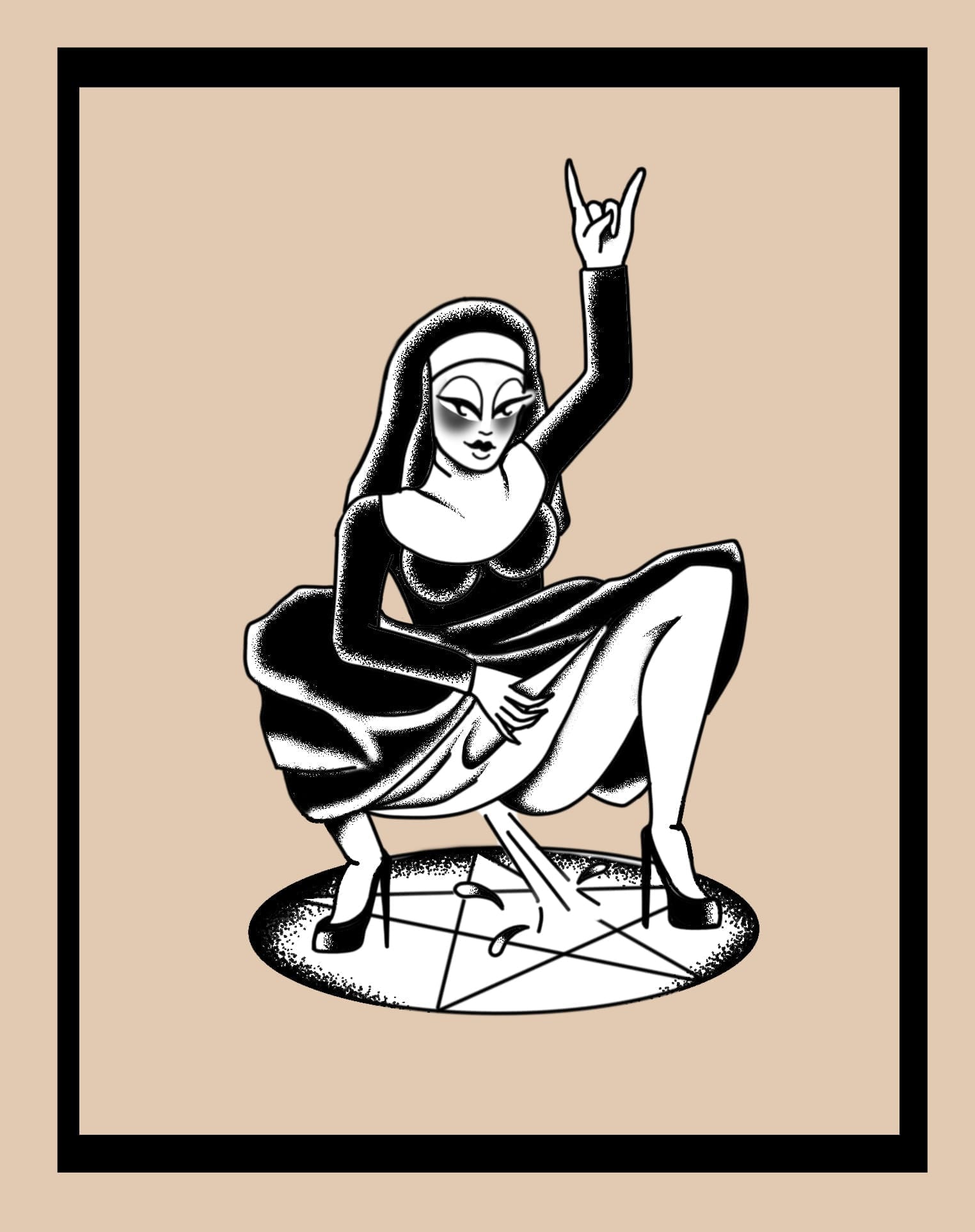 Sassy Nun Pin Up