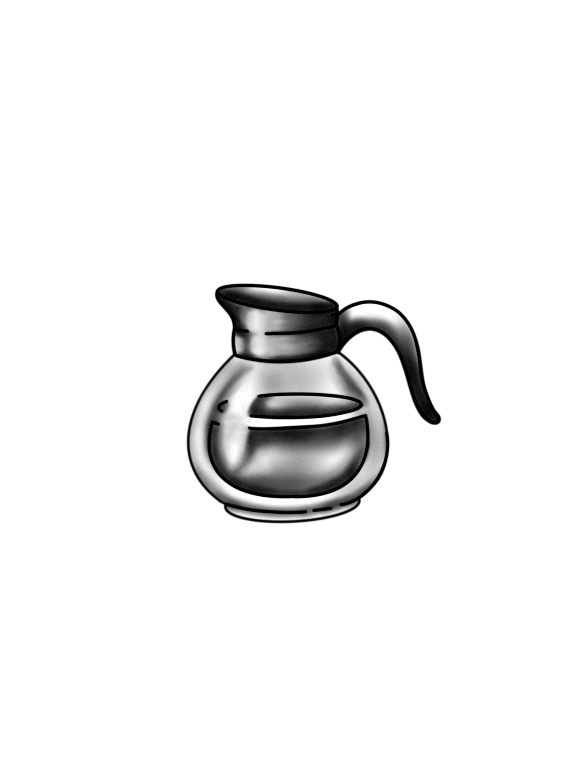 Simple Diner Style Coffee Pot Outline