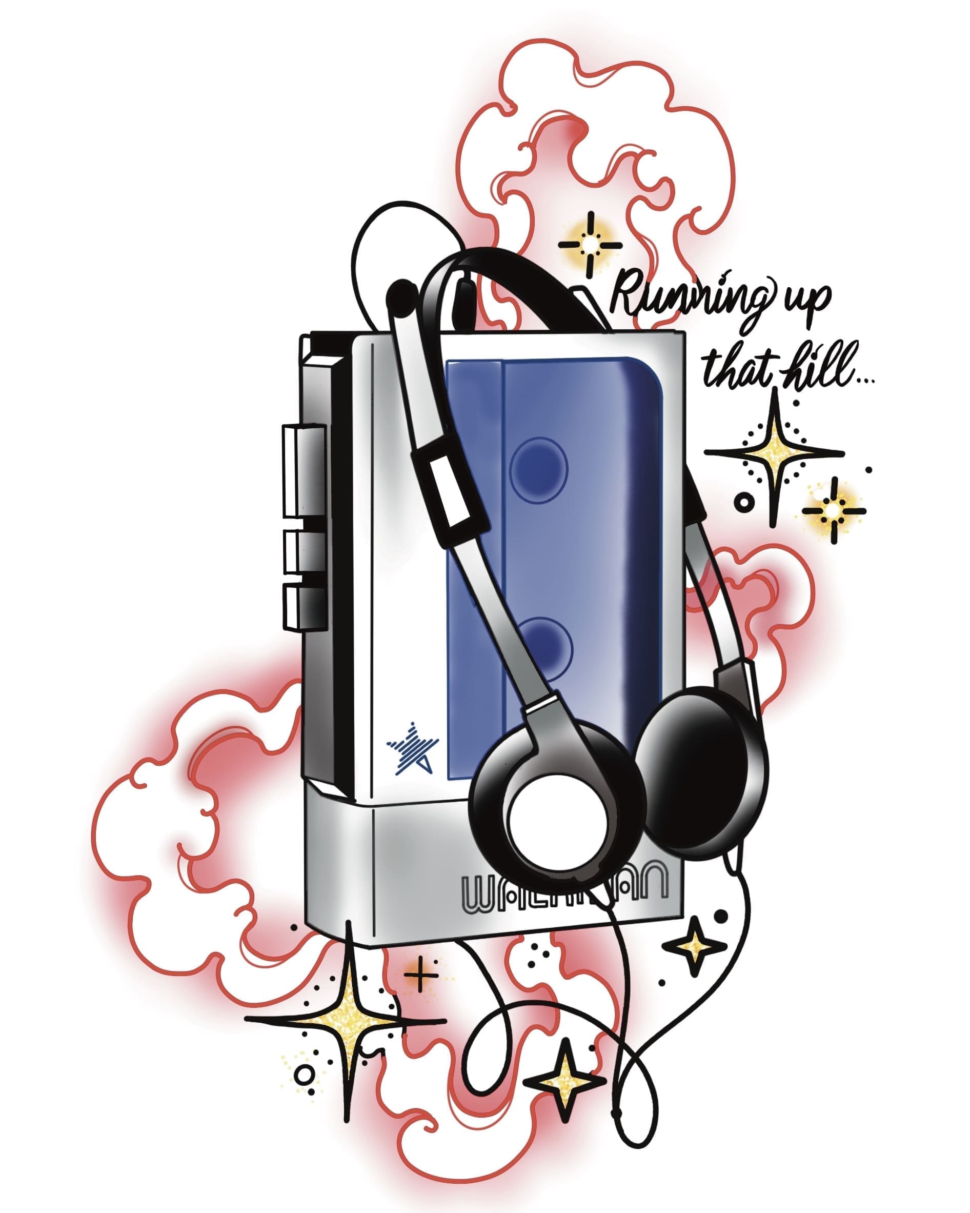 Stranger Things Walk-Man flash tattoo design by Tomma Mueller at Anatomy Tattoo in Portland, Oregon