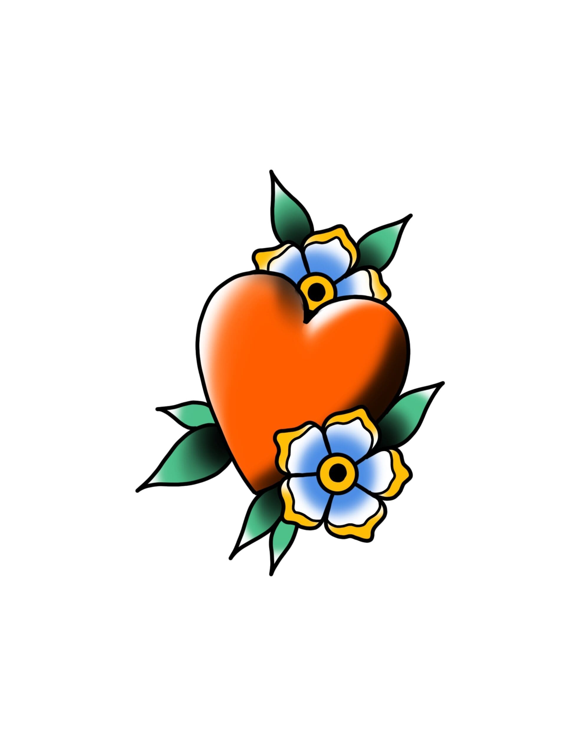 Traditional Heart With Flowers