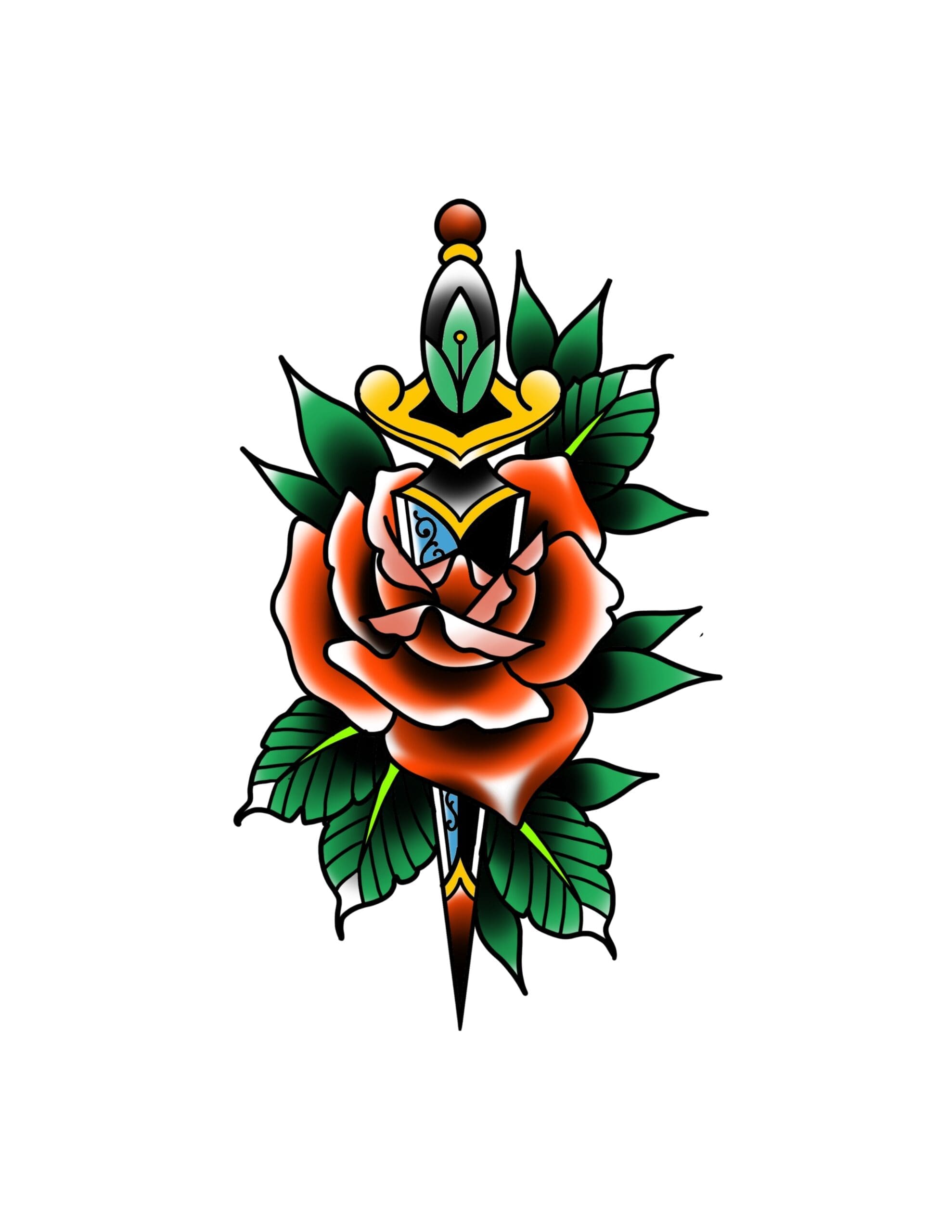 Traditional Rose And Dagger