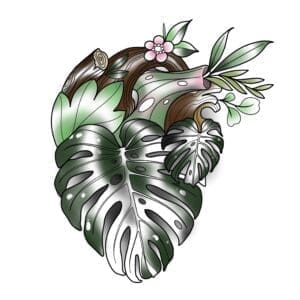 Wooden Monstera Heart