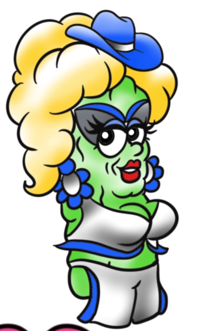 Darcelle Pickle flash tattoo design by Portland Pickles Tattoos at Anatomy Tattoo in Portland, Oregon