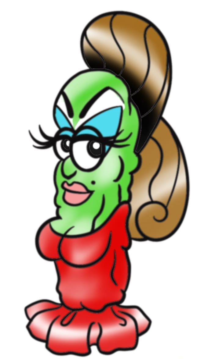 Divine Pickle flash tattoo design by Portland Pickles Tattoos at Anatomy Tattoo in Portland, Oregon