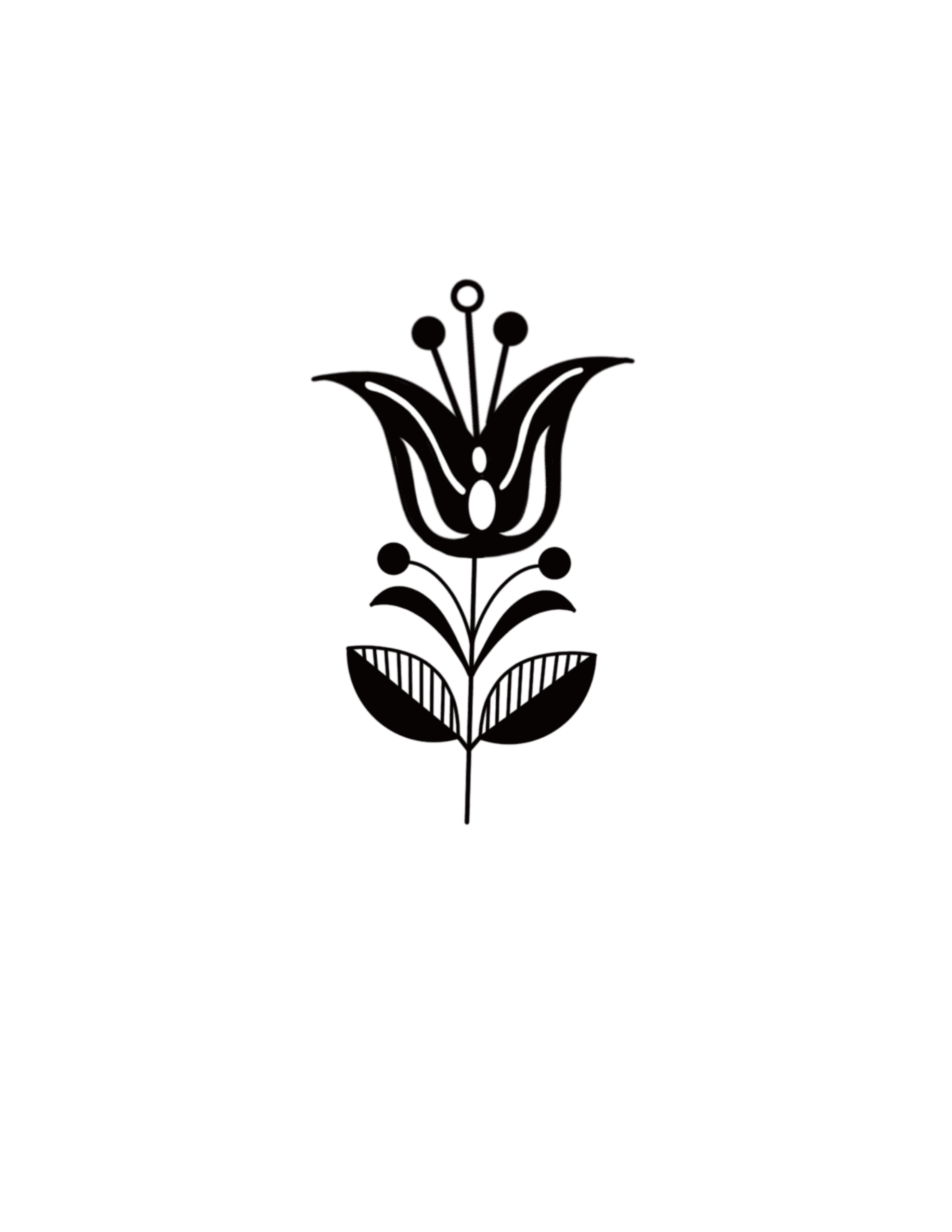 Folk Flower (Black Tulip)