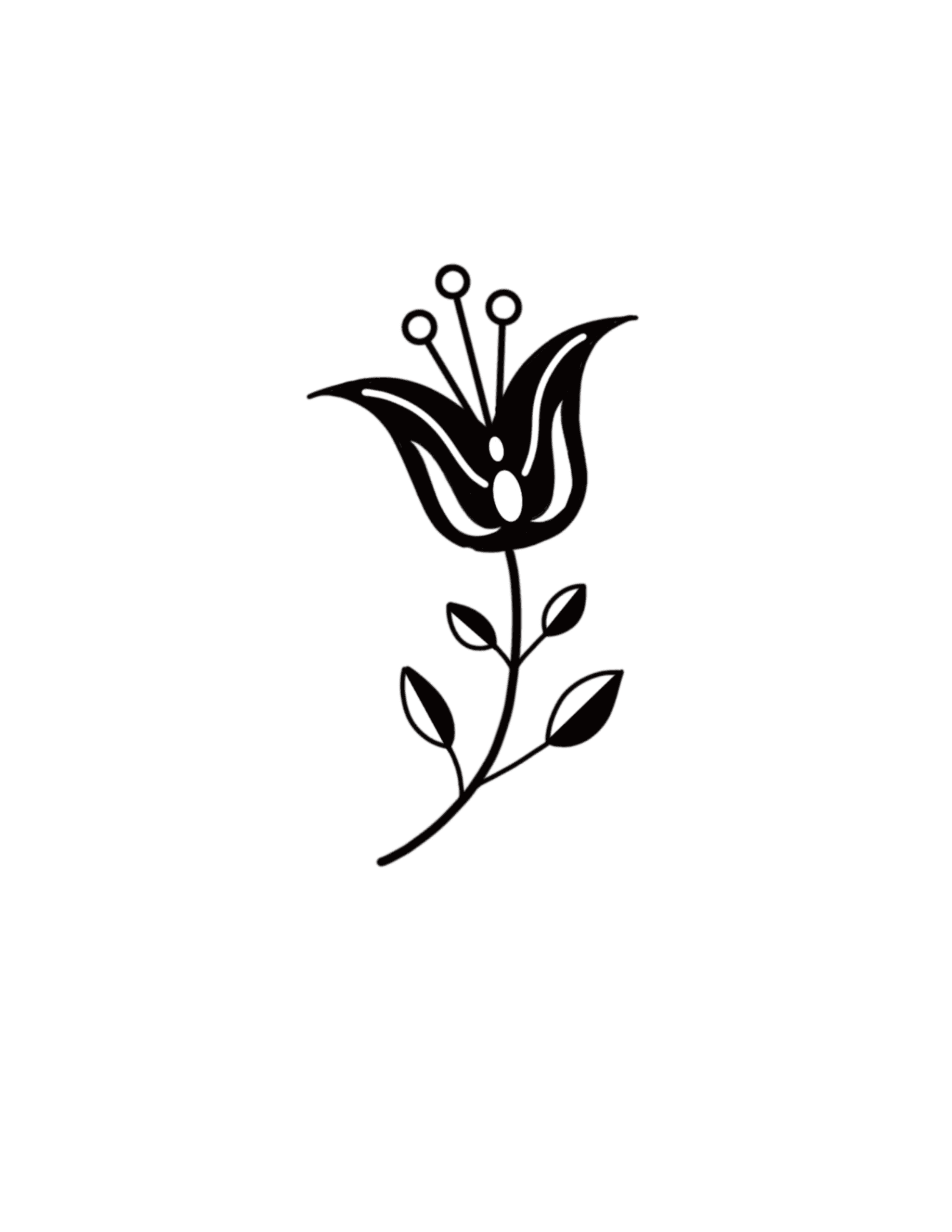 Folk Flower (Wavy Tulip)