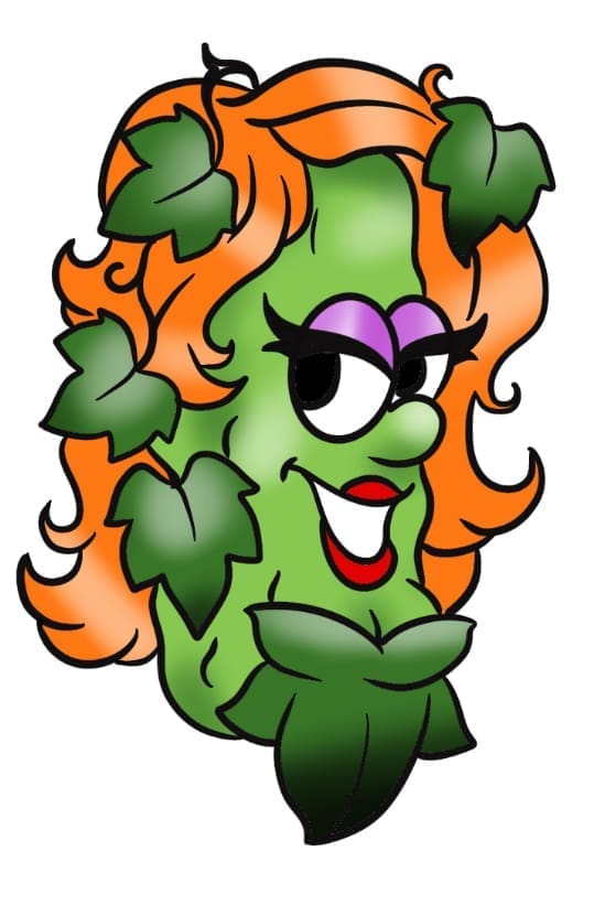 Poison Ivy Pickle flash tattoo design by Portland Pickles Tattoos at Anatomy Tattoo in Portland, Oregon