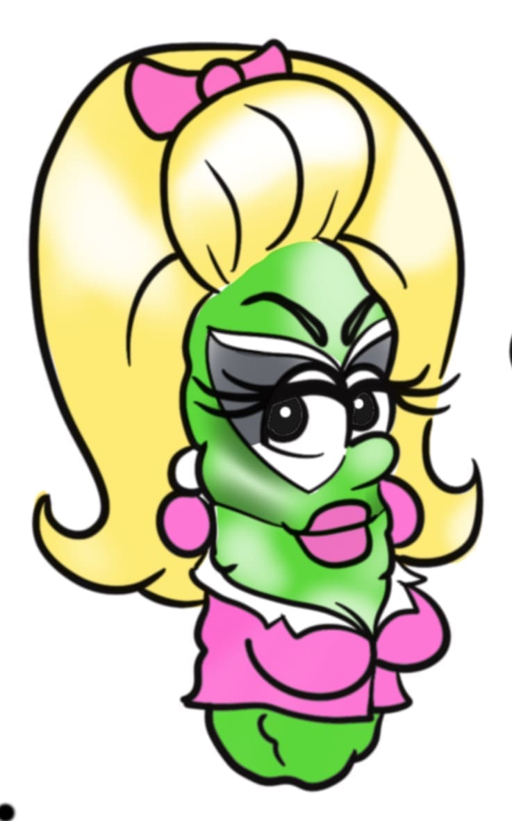 Trixie Mattel Pickle flash tattoo design by Portland Pickles Tattoos at Anatomy Tattoo in Portland, Oregon