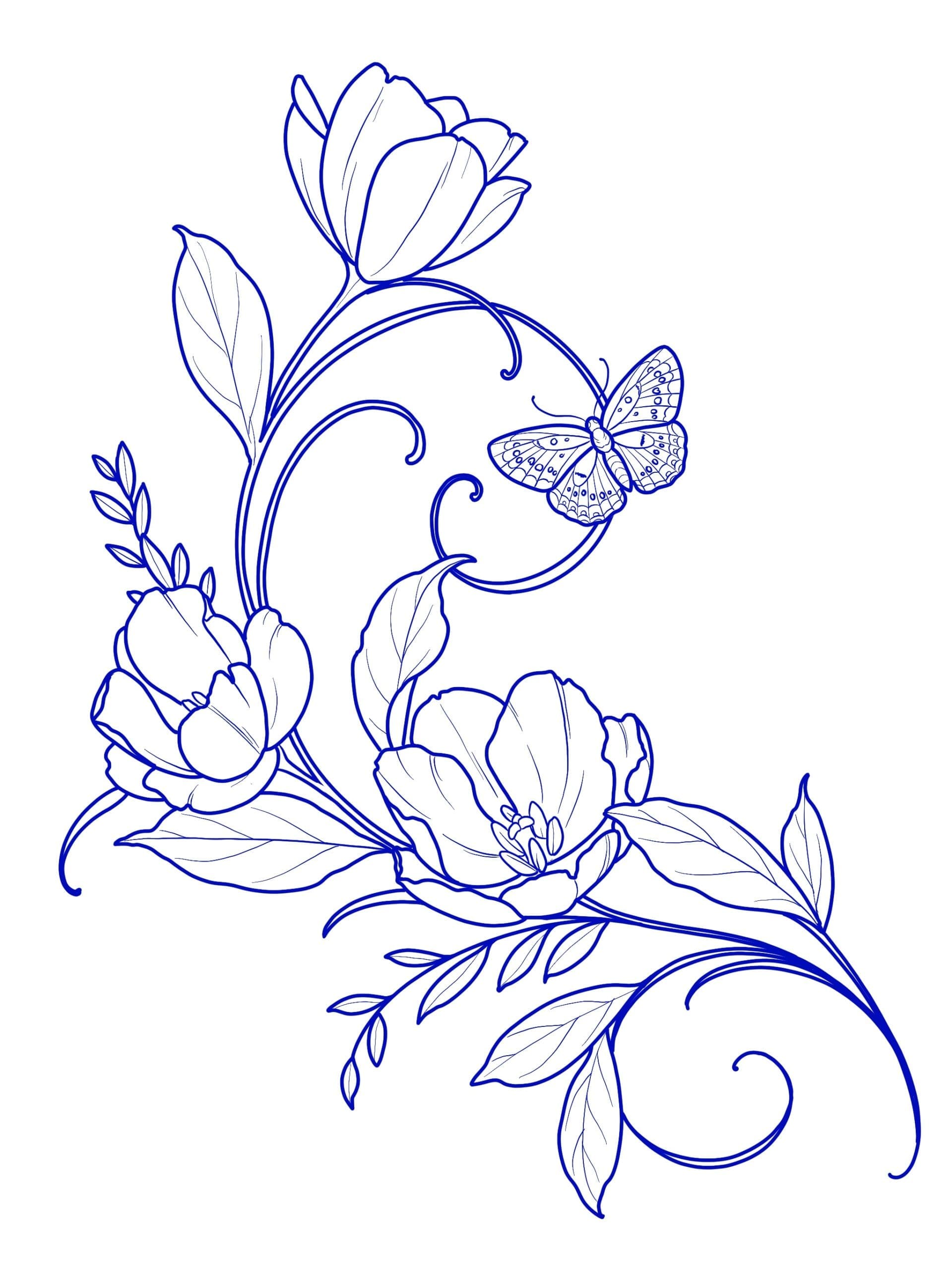 Winding Floral Vine
