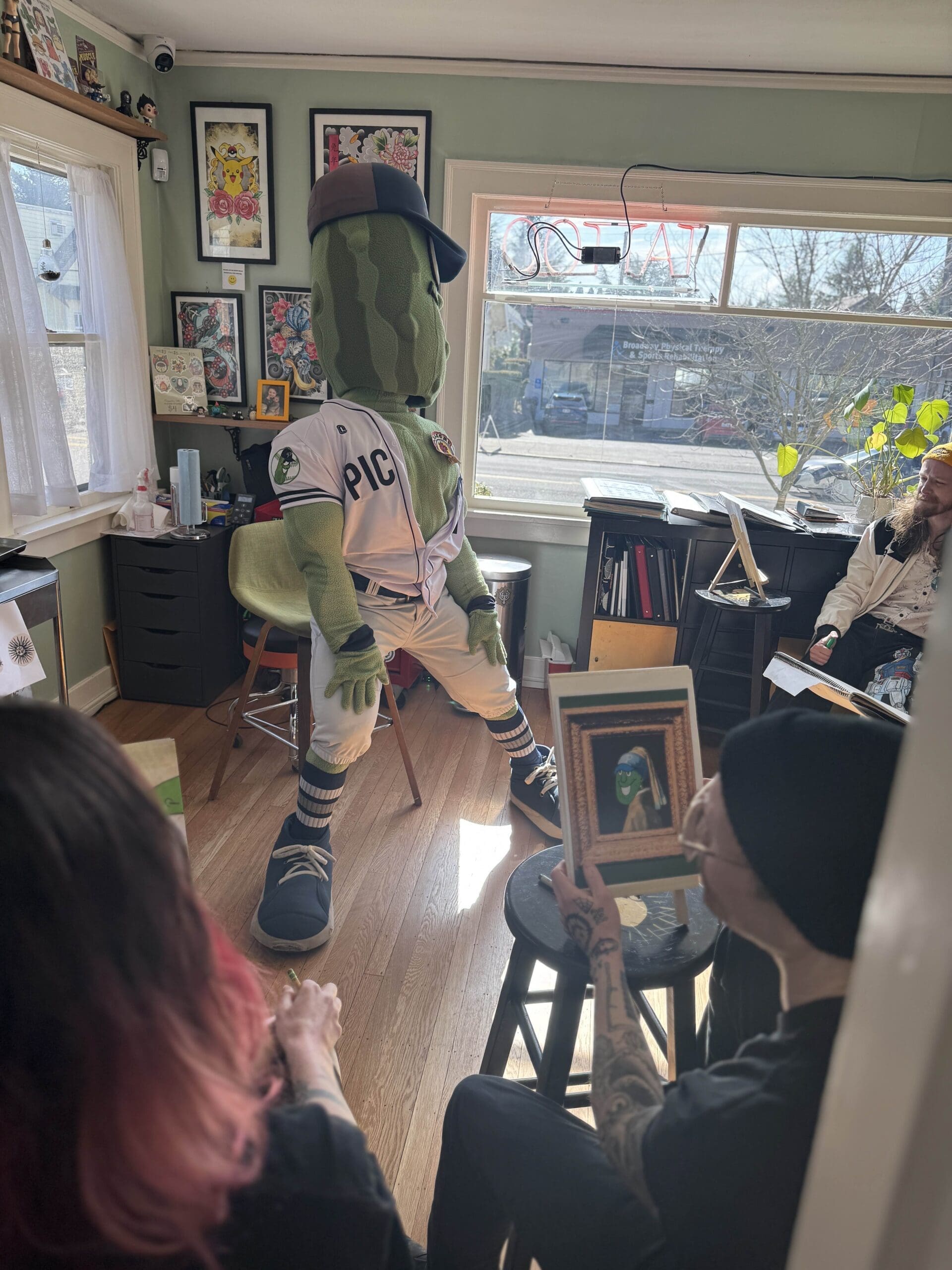 The Portland Pickles Mascot