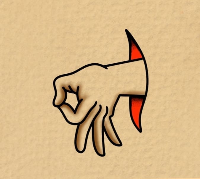 A Okay / “Neck” Hand Skin Slit