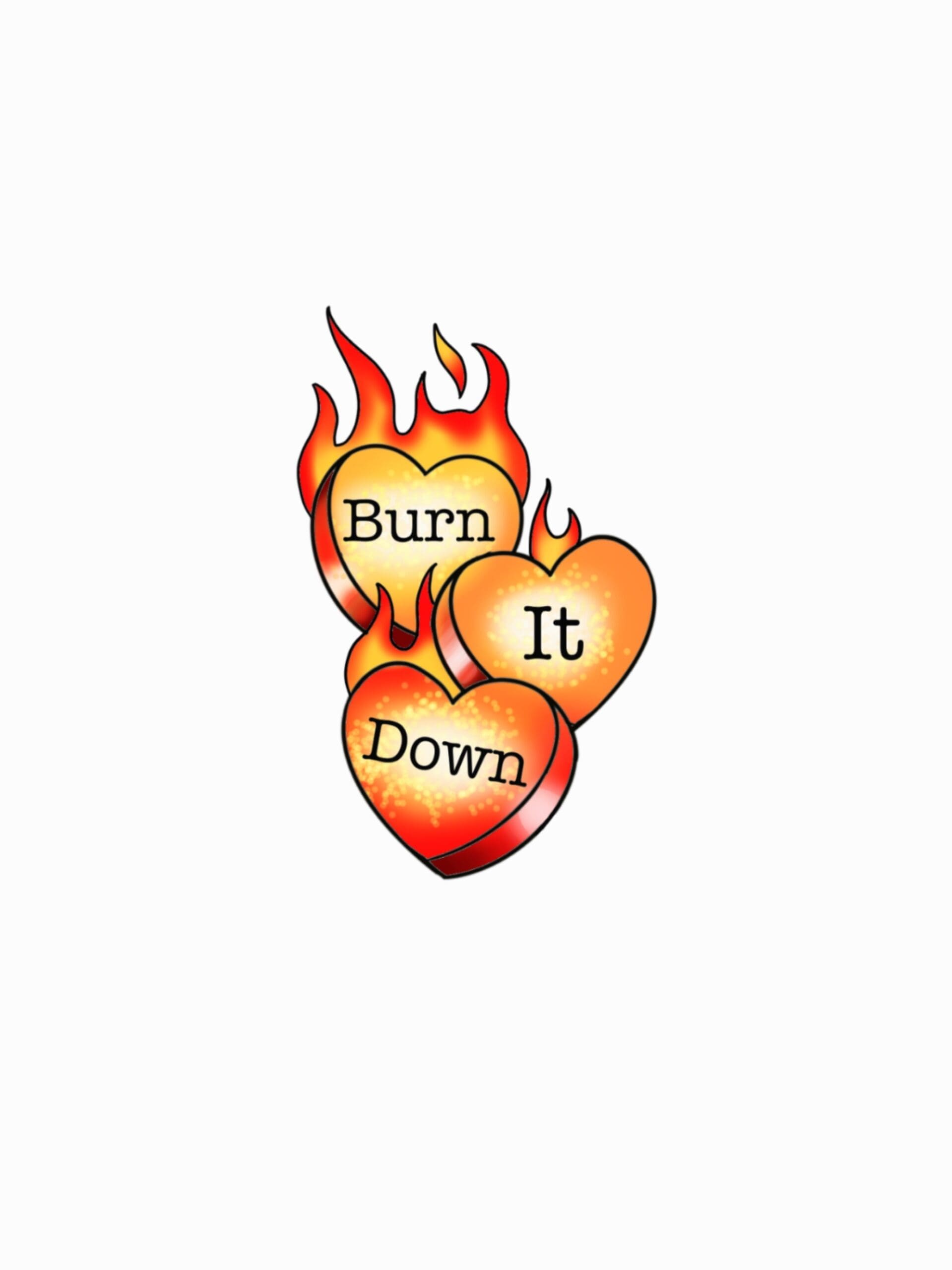 Burn It Down flash tattoo design by Megan Echevarria at Anatomy Tattoo in Portland, Oregon