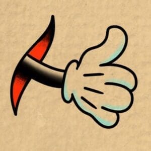 Cartoon Thumbs Up Skin Slit