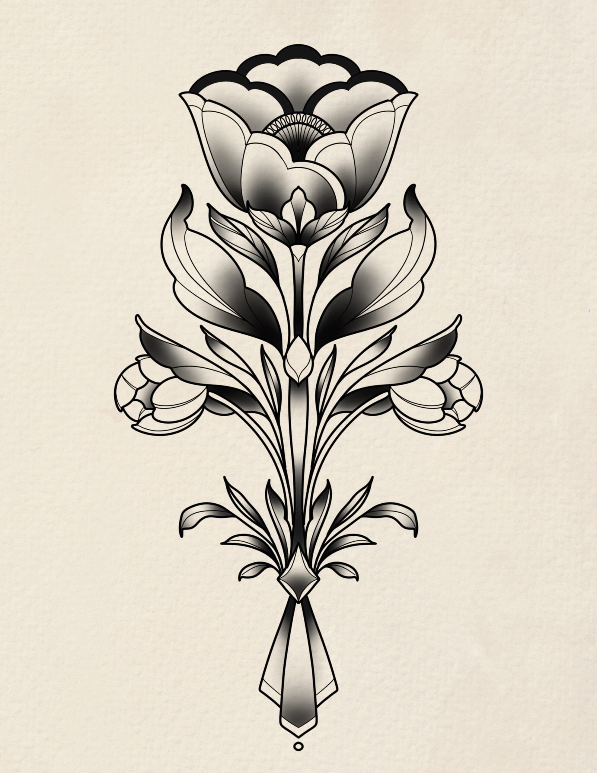 Deco Designed Folk Flowers