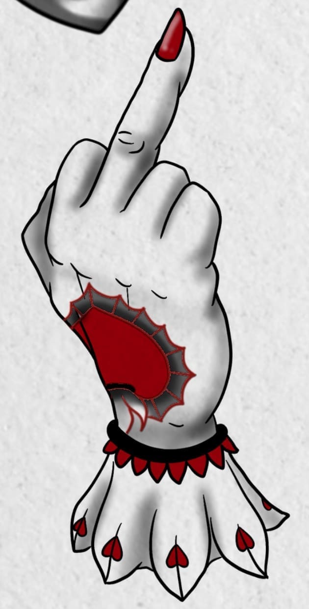 F Love flash tattoo design by Agnes Hamilton at Anatomy Tattoo in Portland, Oregon