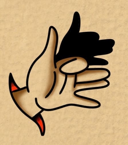 Hand Slit Shadow Puppet Dog