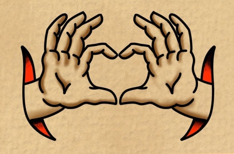 Heart Hand Skin Slit Pair