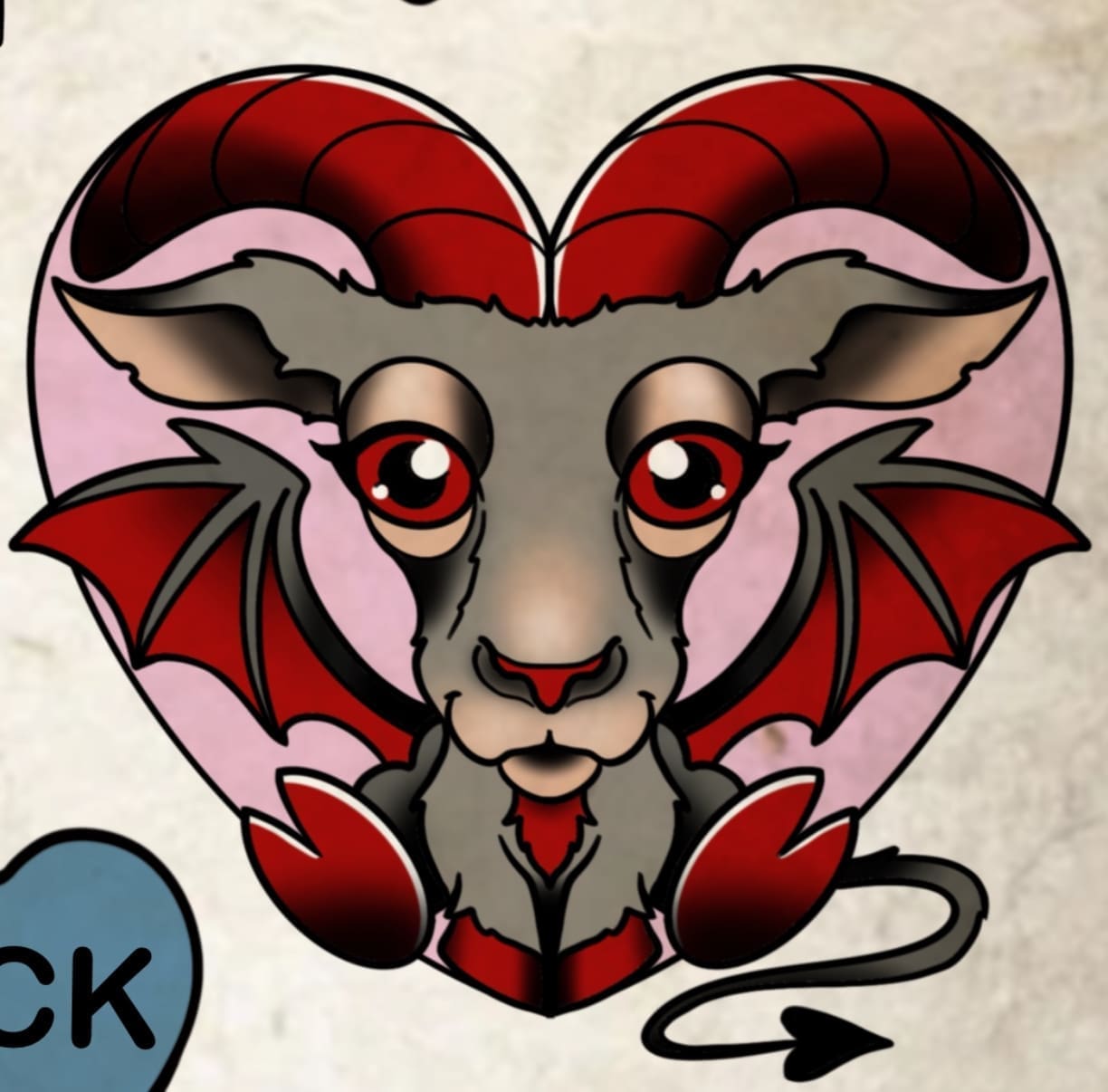 Jersey Love Devil flash tattoo design by Agnes Hamilton at Anatomy Tattoo in Portland, Oregon