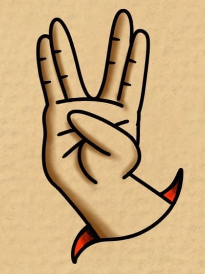 Live Long And Prosper Skin Slit Hand