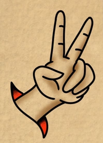 Peace Hand Skin Slit
