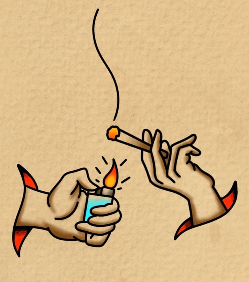 Smoke Lighting Hand Pair Skin Slits