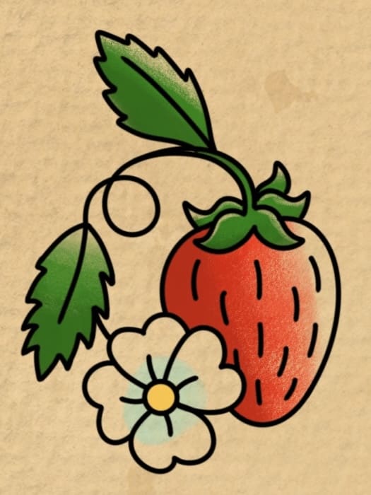 Strawberry Vine And Flower